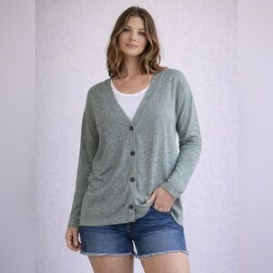 Ardene Heathered Mint Green Oversized Button-Up Cardigan